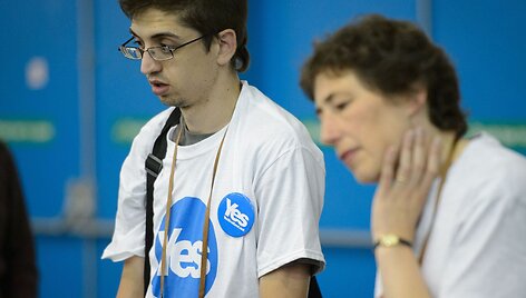 &Scaron;kotijos nepriklausomybės &scaron;alininkų reakcija sužinojus referendumo rezultatus.