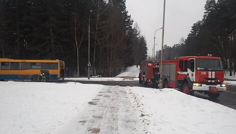 Autobuso gaisras Vilniuje