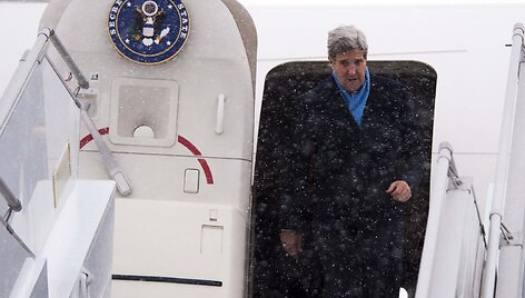 JAV sekretorius Johnas Kerry Ukrainoje