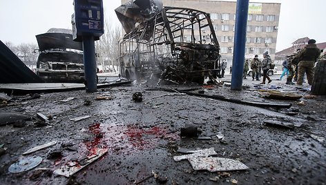 Donecke apšaudyta autobusų stotis