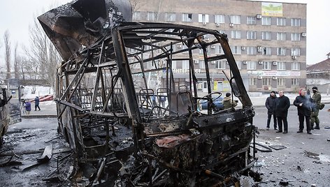 Donecke apšaudyta autobusų stotis