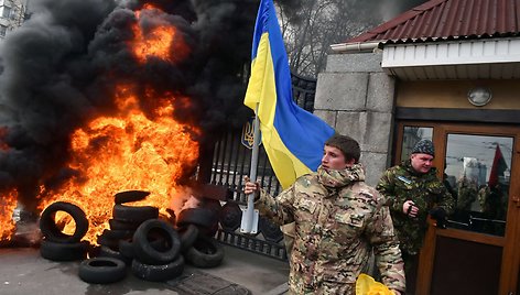 „Aydar“ bataliono karių protestas Kijeve