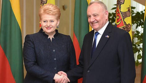 Lietuvos prezidentė Dalia Grybauskaitė ir Moldovos prezidentas Nicolae Timofti