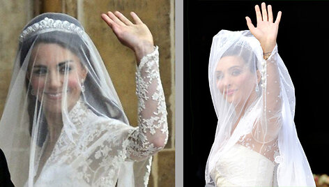 Kate Middleton (kairėje, 2011 m.), Isabella Orsini (de&scaron;inėje, 2009 m.) 