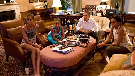 JAV prezidentas Barackas Obama su &scaron;eima