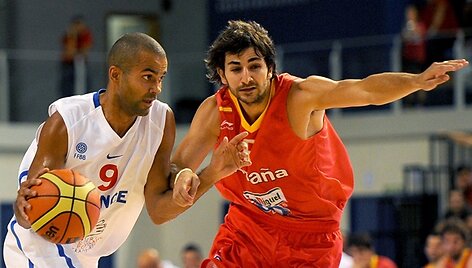 Tony Parkeris (kairėje) ir  Ricky Rubio