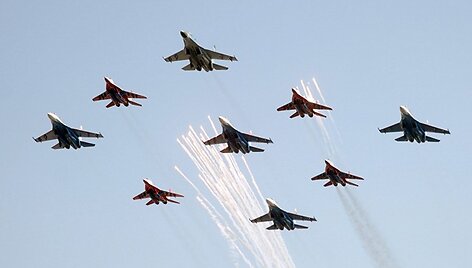 Mig-29 ir Su-27 lėktuvų pasirodymas