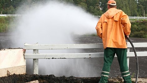 Apdorojamas nuotekų dumblas