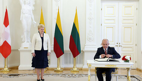 &Scaron;veicarijos prezidentas Uelis Maureris ir Dalia Grybauskaitė