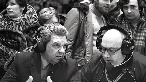 Virgilijus Mundrys (kairėje) ir Vladas Garastas 1986 metais