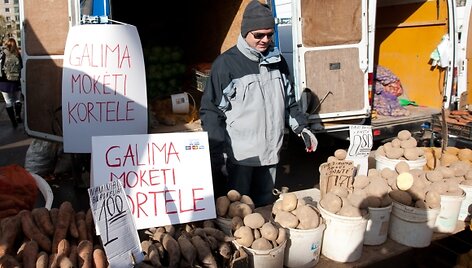 Banko darbuotojui turgavietėje vykdė akciją