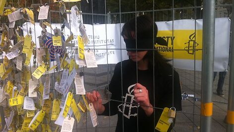 Amnesty International protesto akcija Vilniuje