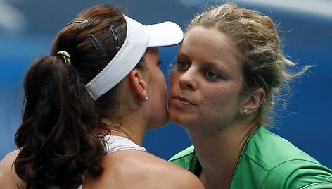 Agnieszka Radwanska ir Kim Clijsters