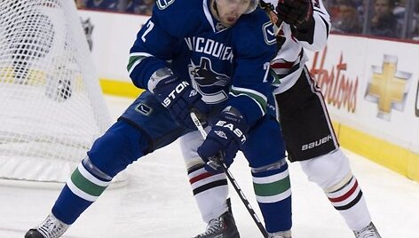 Canucks - Blackhawks rungtynių akimirka