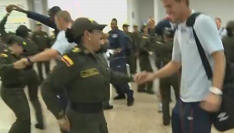 Anglijos futbolininkų pasitikimas oro uoste