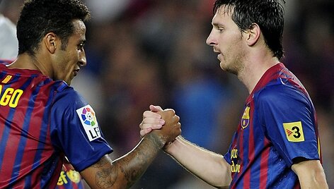 Thiago Alcantara (kairėje) ir Lionelis Messi