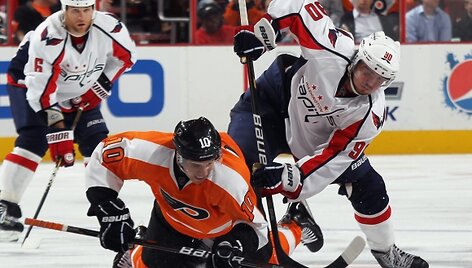 &bdquo;Capitals&ldquo; &ndash; &bdquo;Flyers&ldquo; rungtynių akimirka