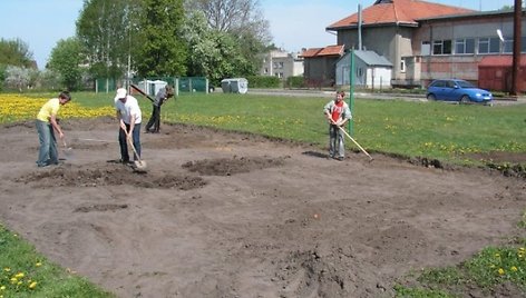 Tinklinio aikštelės įrengimo darbai