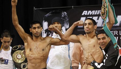 Amiras Khanas (kairėje) ir Danny Garcia