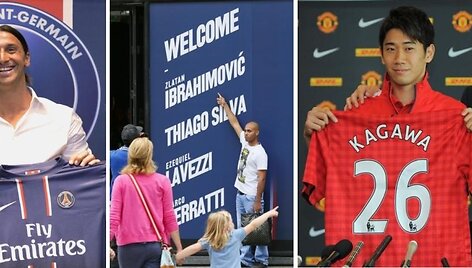 Zlatanas Ibrahimovičius, futbolo gerbėjai prie PSG būstinės bei Shinji Kagawa