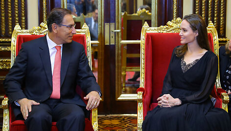 Angelina Jolie ir Peru prezidentas Martinas Vizcarra