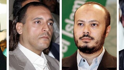 Muamaras Kadhafi &scaron;eima: žmona Safia, sūnūs Hannibalas ir Mohammed ir dukra Aisha
