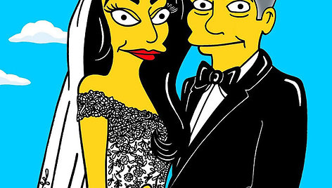 Amal Alamuddin ir George'as Clooney perkelti į „Simpsonų“ pasaulį