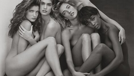Stephanie Seymour, Cindy Crawford, Christy Turlington, Tatjana Patitz ir Naomi Campbell (1989 m.)