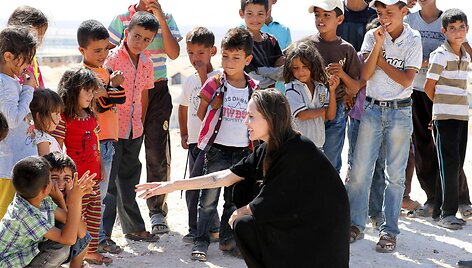 Angelina Jolie pabėgėlių stovykloje Sirijoje
