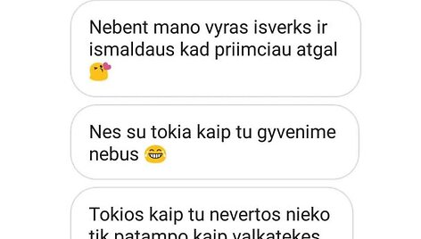 Oksanos Pikul žinutės Arūnei Dabkei 