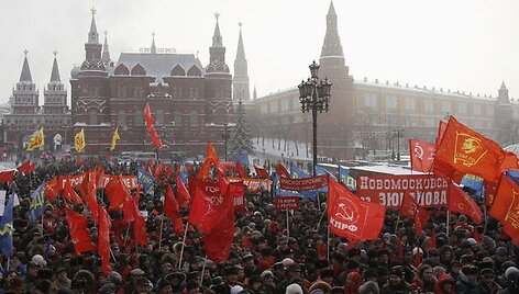 Maskvoje vyksta komunistų mitingas už sąžiningus rinkimus