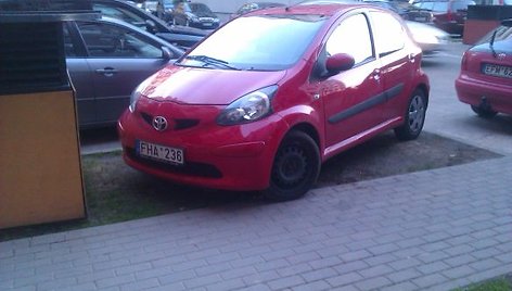 „Toyota Aygo“ ant žolytės