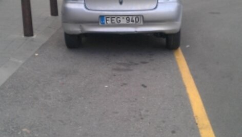 Užfiksuotas pažeidėjo &bdquo;Toyota Yaris&ldquo;