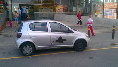 Užfiksuotas pažeidėjo &bdquo;Toyota Yaris&ldquo;