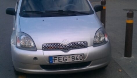 Užfiksuotas pažeidėjo &bdquo;Toyota Yaris&ldquo;