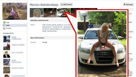Policijos pareigūnės Facebook profilis