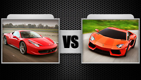 Kova Nr. 8 &bdquo;Ferrari 458 Italia&ldquo; ir &bdquo;Lamborghini Aventador&ldquo;