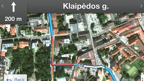Kadras i&scaron; &bdquo;Google Maps Navigation&ldquo; 
