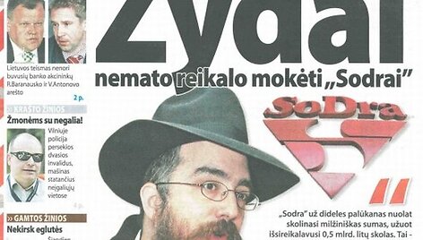 Laikra&scaron;čio straipsnis papiktino žydų bendruomenę.