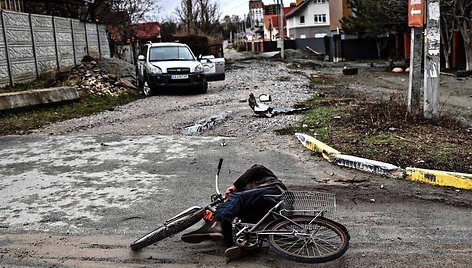 Rusijos karių nužudyti žmonės Ukrainos Bučos mieste