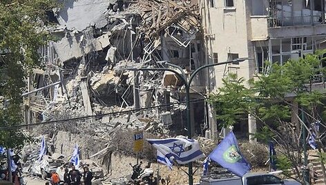 Irano atakų padariniai Ramat Gano mieste Izraelyje