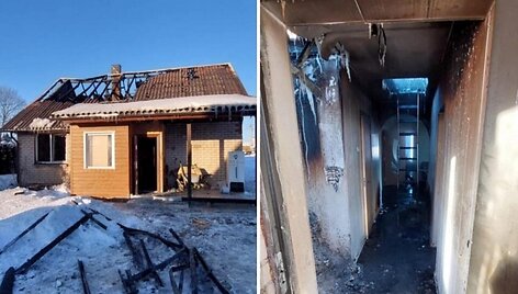 Bendruomenė pra&scaron;o pagalbos nukentėjusiai &scaron;eimai: Maženių kaime sudegė gyvenamasis namas