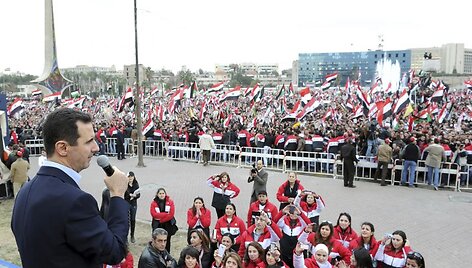 Basharas al Assadas kalba prie&scaron; minią