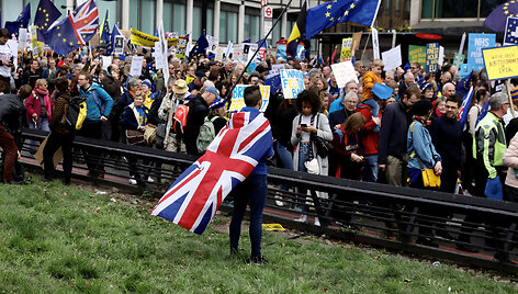 Londone &ndash; masinė demonstracija prie&scaron; &bdquo;Brexit&ldquo;