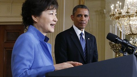 Barackas Obama ir Pietų Korėjos prezidentė Park Geun-Hye