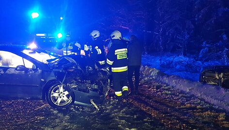 &bdquo;Peugeot&ldquo; trenkėsi į policijos tarnybinį automobilį