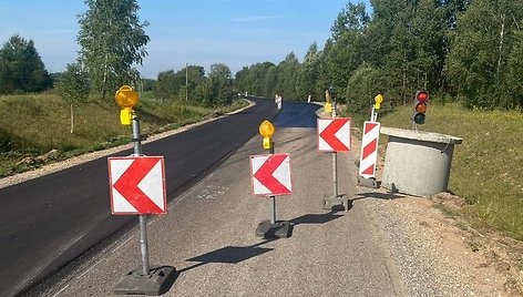 Remontai darbai kelyje tarp Girsteitiškio ir Balninkų