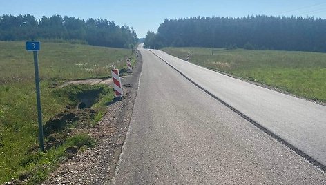 Remontai darbai kelyje tarp Girsteitiškio ir Balninkų