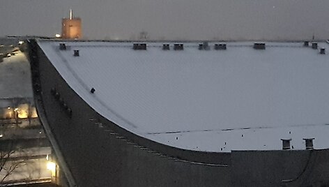 Paauglių pramogos ant Sporto rūmų stogo