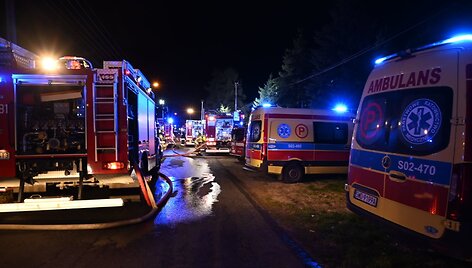 Tragi&scaron;kas gaisras Lenkijos P&scaron;uvo mieste